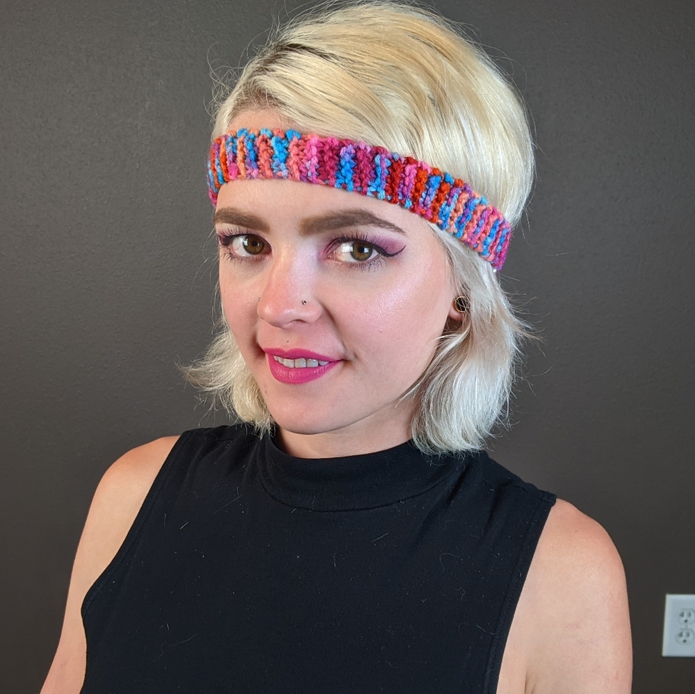Cotton candy knit headband